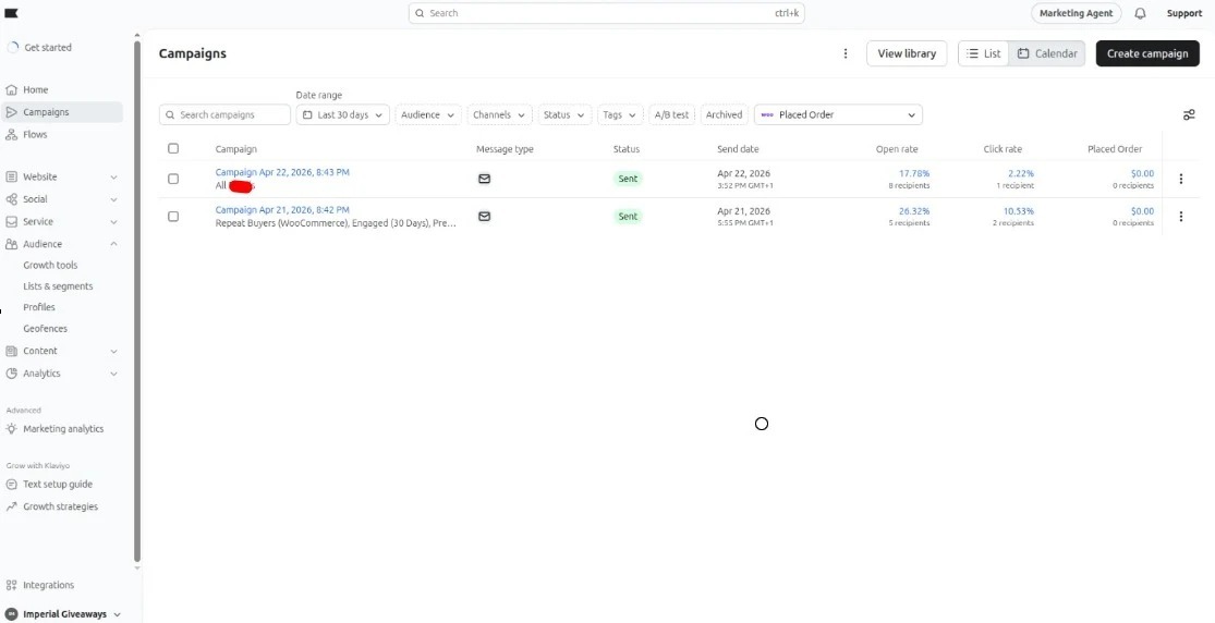 Klaviyo Email Revenue Retention Md Ibrahim Bhuiyan E-commerce Email Marketing Flow Results